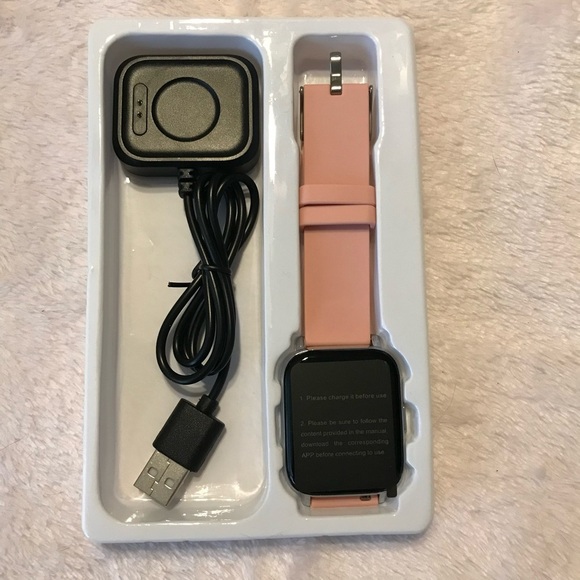 Molocy Womens Pink Large Screen Heart Rate Monitor Touch Screen Smart Watch New - Picture 1 of 11